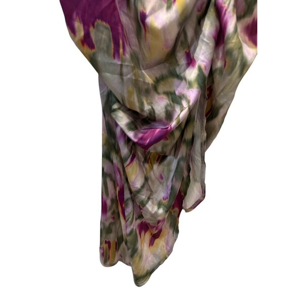 Cider Asymmetrical Floral Ruched Midi Dress With Spaghetti Straps - Size L - NWT - Picture 2 of 6